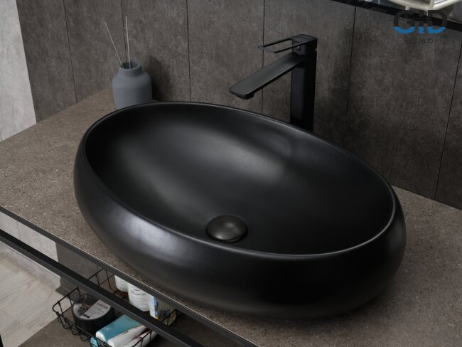 Раковина Gid Bm9030a 53371 накладная черная матовая 60x41x15 Раковина Gid Bm9030a 53371 накладная черная матовая 60x41x15