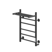 Полотенцесушитель Электрич.кабельный Ника WAY-2 60/50 с полкой RAL9005 черный матовый правый тэн
