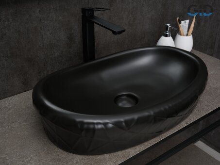 Раковина Gid Bm777 53357 накладная черная матовая 60x39x13.5