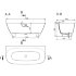 Ванна каменная отдельностоящая матовая 170х80 Salini SOFIA WALL 102522MRF окрашена по RAL