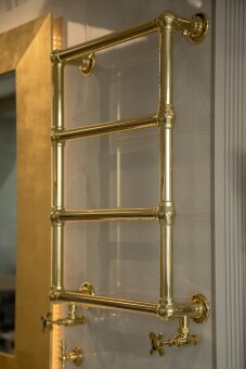 Полотенцесушитель водяной 750x500mm , золото (нерж.. сталь)
