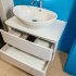 Тумба подвесная VELVEX Luna 75 белая с раковиной VELVEX Гамма 56