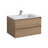 База под раковину Luka 800 подвесная, 2 выкатных ящика soft-close, N.Oak