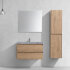 База под раковину Luka 800 подвесная, 2 выкатных ящика soft-close, N.Oak