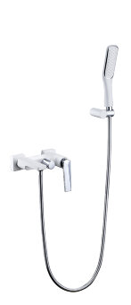 Смеситель для ванны с душ.гарнитуром VENTURO белый + хром