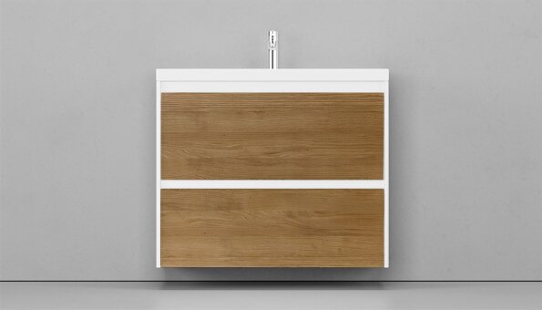 Тумба подвесная VELVEX Klaufs 90.2Y шатанэ-белая с раковиной Paola Mario 90